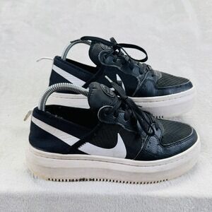 Nike Shoes Women's 9 Court‎ Vision Alta TXT Platform Sneaker Black White Casual